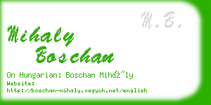 mihaly boschan business card